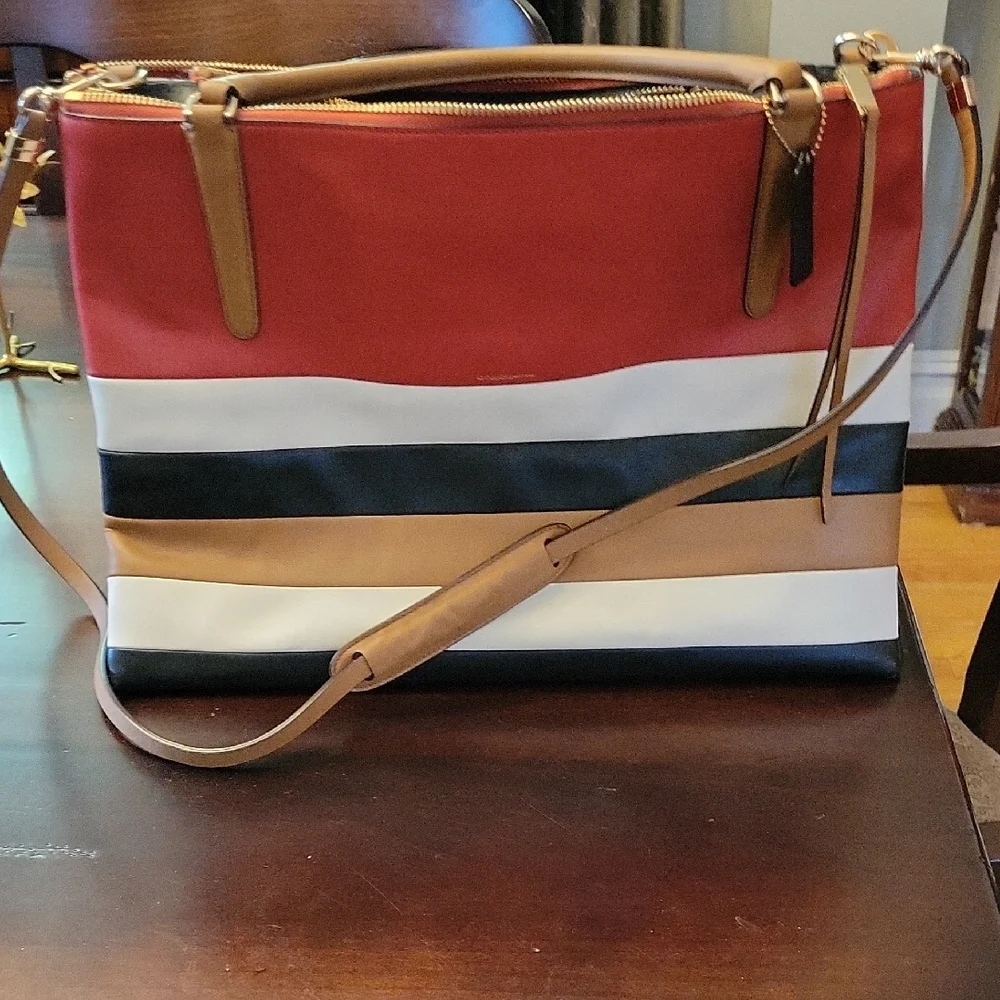 Coach Red, White, and Black Laptop Bag - Picture 3 of 8